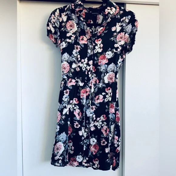 Olivaceous Floral Dance Romantic Silk Sundress Polo Mini Dress New Preppy Date - Picture 4 of 12